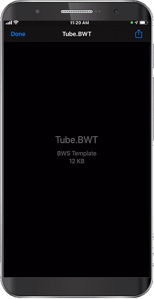 Animovaný gif znázorňující vytváření formátovaných etiket pomocí šablony etikety pro zkumavky v aplikaci.