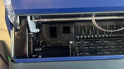 Panel pro údržbu zobrazený na tiskárně J7300.